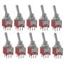10 pcs Taiwan Subminiature sub Mini DPDT ON ON Toggle Switch for PCB Mount SMT SMD