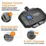 Comica CVM-WS50(C) Smartphone Wireless Lavalier Microphone with UHF 6 Channels 194 FT Wireless Range, Built-in Rechargeable Battery, Wireless Microphone for iPhone Samsung Huawei and More