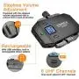 Comica CVM-WS50(C) Smartphone Wireless Lavalier Microphone with UHF 6 Channels 194 FT Wireless Range, Built-in Rechargeable Battery, Wireless Microphone for iPhone Samsung Huawei and More