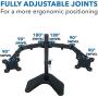 Mount-It! Dual Monitor Stand | 2 Monitor Mount Fits 19 20 21.5 24 27 29 32 Inch Computer Screens | Free Standing and Grommet Bases | Two Heavy Duty Tilt Swivel Height Adjustable Arms | VESA Compatible