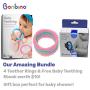 Bonbino Teether Rings - (4 Pack) Silicone Sensory Teething Rings - Soothes Baby Gum Pain! (Pastel)