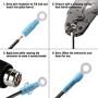 150PCS Heat Shrink Ring Connectors 3/8'' Blue 16-14 AWG - Sopoby Crimp Electrical Ring Connectors - Heat Shrink Connector Kit - Automotive, Marine, Audio, Industrial