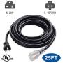 YODOTEK 25FT Heavy Duty Durable NEMA 5-20P/NEMA 5-15/20R Indoor/Outdoor Extension Cords, 20 Amps 125Volts…