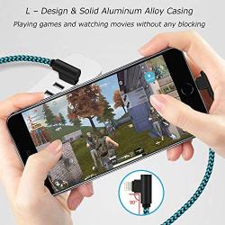 iPhone Charger 10FT Right Angle Long Lightning Cable 90 Degree iPhone Charging Cable for iPhone 12 11 Pro XS Max XR X / 8/7 / 6s Plus/ 5s / 5c / 5se / iPad (Blue 10FT)