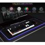 Mouse Pad RGB Oversized Glowing Led Extended Mouse pad Non-Slip Rubber Base Computer Keyboard Pad Mat Electric Race，31.5X 11.8in