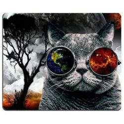 Smooffly Cute Rectangle Mouse Pad Custom,Alien Cat with Nature Manipulation Design Mousepad Non-Slip Rubber Gaming Mouse Pad Rectangle Mouse Pads for Computers Laptop