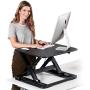 Height Adjustable Stand Up Desk Converter Ergonomic Sit Stand Riser - Flat Top Table Size 22x26 Supports 30lbs - No Assembly Required - Premium Quality and Very Sturdy - Perfect for Laptops or iMacs