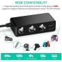 [Updated Version] 3-Socket Cigarette Lighter Splitter,120W 12V/24V Car Power DC Outlet Adapter with 6.8A 4 USB Charging Ports Car Charger