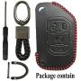 Alegender Black 4 Buttons Flip Leather Key Cover Case Fob Holder Bag Remote Keyless Protector Fit for 2018 2019 2020 Wrangler JL JLU Gladiator JT 68292944AA