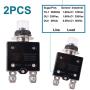 mxuteuk 2Pcs 20Amp Circuit Breakers Push Button Manual Reset 125/250V AC 50V DC, L1 Series Overload Protector Switch Thermal Circuit Breakers with Waterproof Button Caps L1-ls-20A