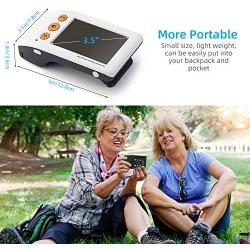 Digital Video Magnifier Electronic Reading Aids,Koolertron 3.5 inch IPS Screen Handheld Portable Video Electronic Magnifier with Light, Low Vision Aids 2X-25X Zoom Support Output to TV