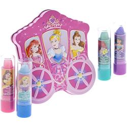 Disney Princess 4 Pack Lip Gloss with Carraige Inspired Storage Case
