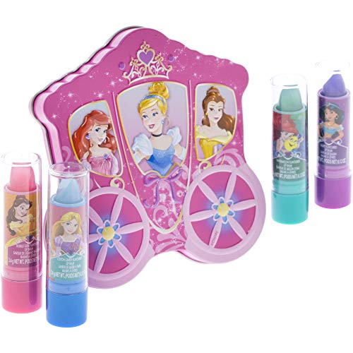 Disney Princess 4 Pack Lip Gloss with Carraige Inspired Storage Case