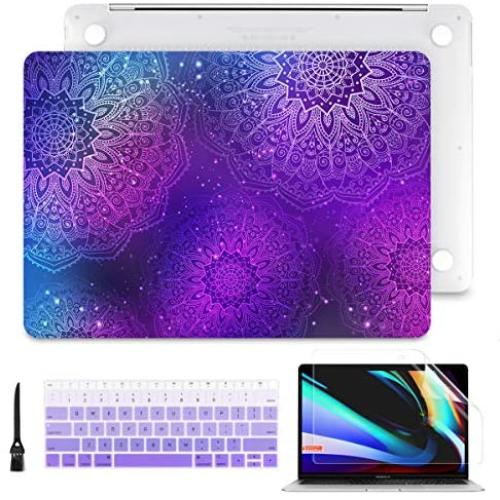 Batianda Case for MacBook Pro 16 inch 2019 Release Model A2141, Hard Shell Case for Newest MacBook Pro 16-inch Retina Display with Touch Bar & Touch ID, Purple Mandala