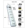 KRIEGER Universal Power Strip AC 220-240V Surge Protector With Heavy Duty German Schuko Plug For Computer, Printers, 6 Universal AC Outlets - Type E/F