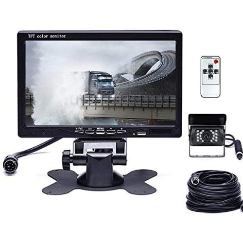 HD Backup Camera Kit 7 Inch LCD Rear View Camera Monitor, P67 Waterproof Night Vision, Easy Installation Back up Rearview Cam for Trucks, RVs, Trailers, Bus, Harveste, Pickup, Motor Home, Van ect.