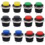 Twidec/12Pcs SPST AC250V/3A AC125V/6A Mini Off(ON) NO Momentary Push Button Switch 5 Colour R13-507-5C-12PCS