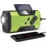 RunningSnail Solar Crank NOAA Weather Radio for Emergency with AM/FM, Flashlight, Reading Lamp and 2000mAh Power Bank (Green)