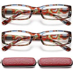 Reading Glasses Womens Blue Light Blocking - 2 Pack Lightweight Computer Readers +1.0 Glare Blocking Ladies Fashion Eyeglass
