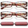Reading Glasses Womens Blue Light Blocking - 2 Pack Lightweight Computer Readers +1.0 Glare Blocking Ladies Fashion Eyeglass