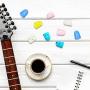 Anti-slip Silicone Fingertip Protectors Guitar Finger Guards 5 Sizes Finger Protection Covers Caps for Stringed Instruments Guitar Mandolin Bass Counting Sewing, 5 Sizes (Multicolor)