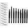 Precision Tweezers Set, XOOL 9 PCS ESD Tweezers Set, Anti-Static Stainless Steel Tweezers Kit, Non-magnetic and Multi-standard Stainless Steel Tweezers for Lab, Electronics, Jewelry and Detailed Work