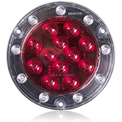 Maxxima M85417R Red 21 LEDs Ultra Thin Round Hybrid Lightning STT/Back-Up LED Light