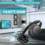 Wireless Headphones for TV Watching with Optical Bluetooth Transmitter, makemate BKM200 Digital TV Headsets, Easy Plug & Charge, up to 165ft Wireless Range, Crystal Stereo for Most TVs - Black
