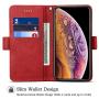 Rssviss for iPhone Xs Wallet Case Case Compatible with iPhone X Wallet,Durable and Slim,Faux Leather Wallet Handmade Case with Classic Design & Ultra-Strong Magnetic Closure for X/Xs [5.8 inch - Red