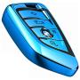 Intermerge for BMW Key Fob Cover,Blade Shape Soft TPU Key Case Shell Pouch for BMW New BMW X1 X3 X5 X6,BMW Series 1 2 5 7 Keyless Entry BMW Key Cover-Blue