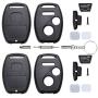 Cutting Not Required - Replacement Key Fob Keyless Entry Remote Shell Case for Honda Civic/Accord/CR-V/Fit/Odyssey/Pilot/Ridgeline/CR-Z Car Key Fob Cover (2+1 Button, Black 2Pcs)
