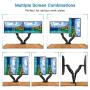 HUANUO Dual Monitor Stand - Adjustable Spring Monitor Desk Mount Swivel Vesa Bracket with C Clamp, Grommet Mounting Base for 17 to 27 Inch Computer Screens - Each Arm Holds 4.4 to 14.3lbs