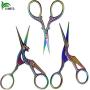 BIHRTC 3Pairs Scissors 4.5 Inch Stork Sewing Scissors and 3.6 Inch Embroidery Scissors Cross Stitch Scissors DIY Tools Shears for Sewing Craft Needlework Art Work Office Everyday Use Coloful