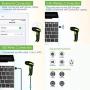 NADAMOO 2D Wireless Barcode Scanner with Stand, Compatible with Bluetooth & 2.4G Wireless & Wired Connection, Cordless QR Code Scanner USB Image Bar Code Reader for Computer Tablet iPhone iPad Android