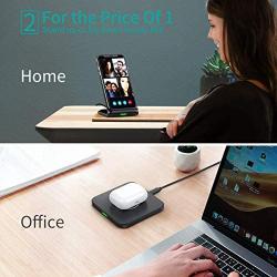 CHOETECH Wireless Charger (2 Pack),Qi-Certified 10W Max Fast Wireless Charging Pad Stand Bundle Compatible with iPhone 12/12 Pro/SE /11/11 Pro/11Pro Max/XS, Galaxy S20+/S10/Note 10, AirPods Pro
