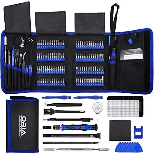 ORIA Precision Screwdriver Set (New Version), 142 in 1 with 120 Bits Mini Magnetic Screwdriver Kit Repair Tool Kit with Portable Bag for Electronic PC Computer iPhone MacBook Jewelers Game Console