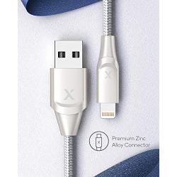 iPhone Charger Xcentz 3ft 2 Pack, MFi Certified Lightning Cable, High-Speed iPhone Charger Cable Durable Braided Charging Cord for iPhone 11/X/XS/XR/XS Max/8/7/7 Plus/6/5s, iPad Mini/Air, Silver