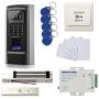 Full Kits Biometric Fingerprint RFID Password Access Control Systems + 600lbs Force Electric EM Magnetic Lock +110V Power Supply+10 Cards and Key Fobs