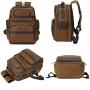 TIDING Mens Vintage Leather Backpack 15.6'' Laptop Bag Large Capacity Business Travel Hiking Shoulder Daypacks