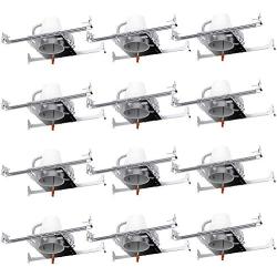 Sunco Lighting 12 Pack 4 Inch New Construction Housing, Air Tight IC Rated Steel Can, 120-277V, TP24 Connector Included for Easy Install - UL & Title 24 Compliant