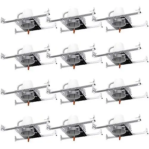 Sunco Lighting 12 Pack 4 Inch New Construction Housing, Air Tight IC Rated Steel Can, 120-277V, TP24 Connector Included for Easy Install - UL & Title 24 Compliant Sunco Lighting 12 Pack 4 Inch New Construction Housing, Air Tight IC Rated Steel Can, 120-277V, TP24 Connector Included for Easy Install - UL & Title 24 Compliant