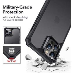 ESR Air Armor Series Case Compatible with iPhone 12 Pro Max 6.7-Inch [Shock Absorbing and Scratch Resistant] [Military Grade Protection] [Hard Back with Flexible Frame] - Frosted Black