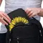 Sunflower American Flag Electronic Organizer Compact Travel Cable Organizer Bag Pouch
