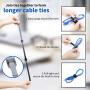 Reusable Cable Ties Management Straps - 6 Inch Strong &Microfiber fastening cloth, Adjustable Fastener Cable Strap Hook and Loop Cord Ties, 20 Piece， Black.