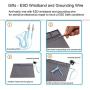 Anti Static Soldering Mat ESD Safe for Electronics, HPFIX ESD Mat Heat Resistant with ESD Wristband and Grounding Wire for Computer, iPhone iPad iMac,Laptop 15.9” x 12” Grey