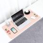 Customizable Desk Mat PU Leather Pad Protector 31.5 x15.7” with 100 Graffiti Stickers UPHORIA Desk Blotters for Home Office Work Gaming, Medium for Girls Boys Adults Computer Laptop Study writing PINK