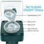 GE Branded Outdoor 6 Mechanical Stake Timer,Easy-to-Set dial, 30-Minute Interval pushpins, Six Grounded outlets with Weather-Resistant Covers – 29972, Green
