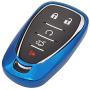 Blue Soft TPU Smart Key Fob Case Holder Jacket Protector for 2016 2017 2018 2019 Chevy Malibu Camaro Cruze Traverse Spark Sonic Volt Bolt