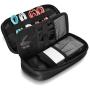 ProCase Travel Electronics Cable Organizer Bag, Double Layer Thicken Portable Gadget Accessories Multifunction Carrying Case Pouch for Cords USB SD Memory Cards Earphones Power Bank Hard Drive –Black