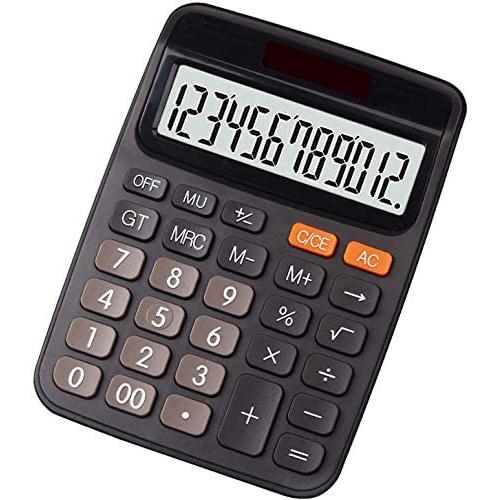 BREIS Calculator,Standard Function Desktop Electronic Calculators 12 Digit Large LCD Display and Big Button for Daily Basic Office (Black)
